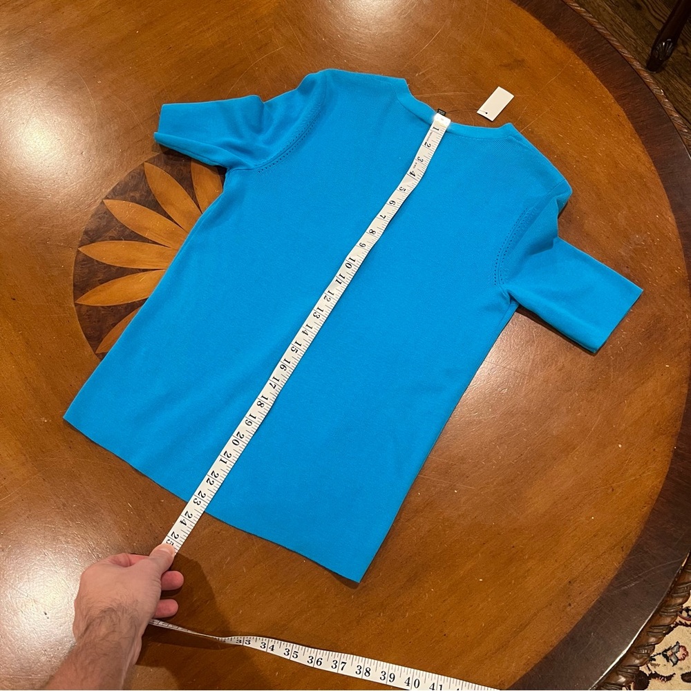 NWT Talbots Kelly Cardigan Sweater Blue PS Small Petite Elbow Length V-Neck - Picture 15 of 16